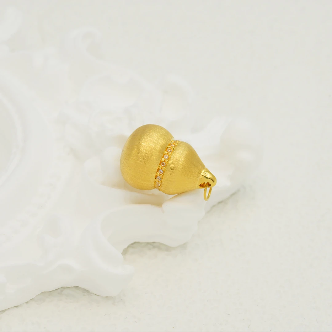 【通体18k金】福禄双全葫芦吊坠 古法拉丝工艺 祈福款式【QL07376】