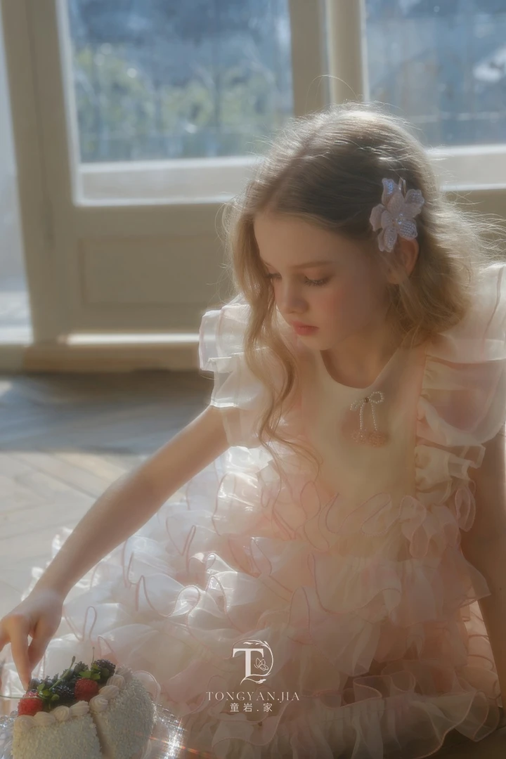 【现货】甜汐童装2025夏季新款连衣裙蛋糕纱裙 252-TX-25032粉色