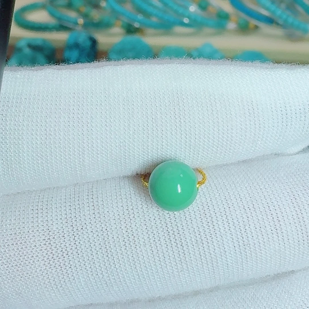 绿松石未镶嵌珠宝奇石精品圆珠6.8