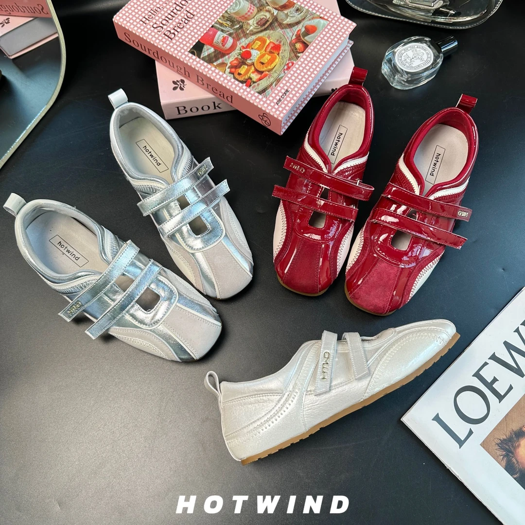 Hotwind/热风夏季新款薄底德训鞋魔术贴轻便穿搭舒适单鞋美式鞋子