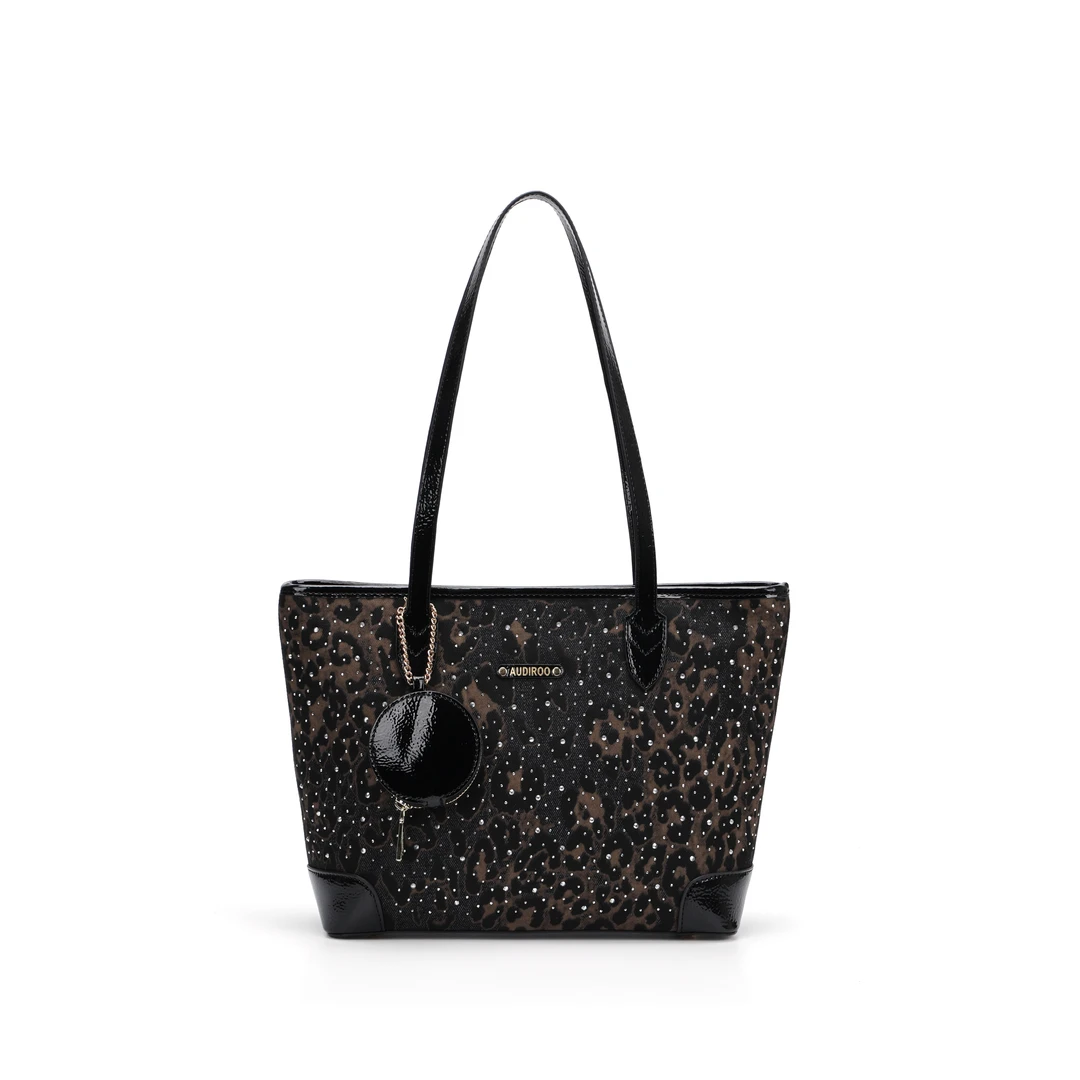 【A001】澳蒂袋鼠时尚高级感豹纹烫钻单肩包8002311-1