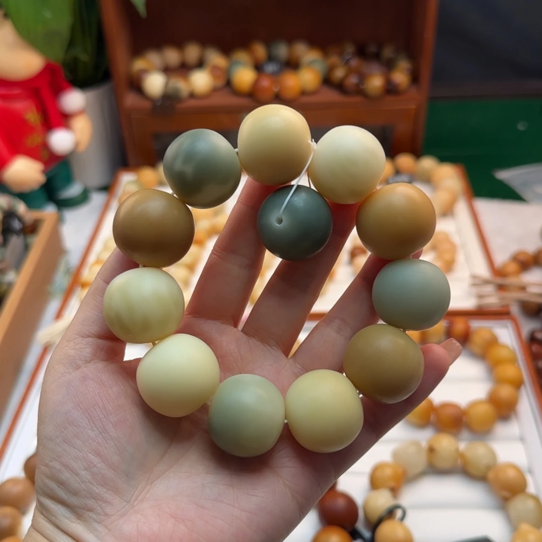 菩提根/象牙果手串卡24.5苹果干磨全品