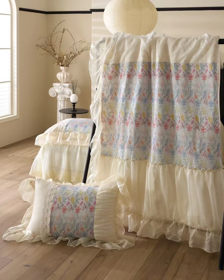 黛西/法式公主风夏季兰精天丝夏凉被丝滑凉感空调被蕾丝床裙床盖