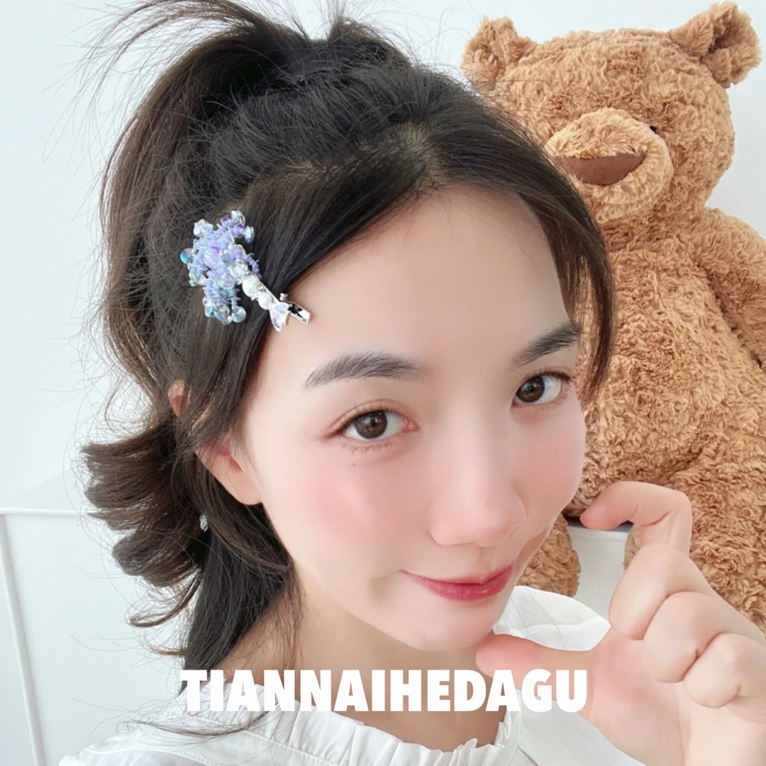 人鱼姬编织文艺刘海夹单只装 发饰夹子可爱甜美饰品侧边夹碎发夹