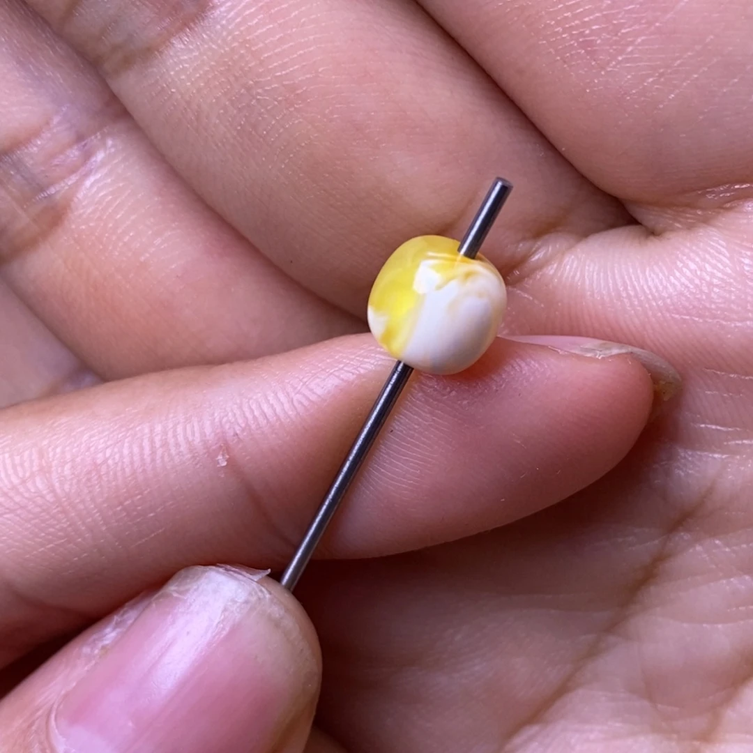 琥珀未镶嵌裸石金溶洞聚宝盆小老型7.3mm