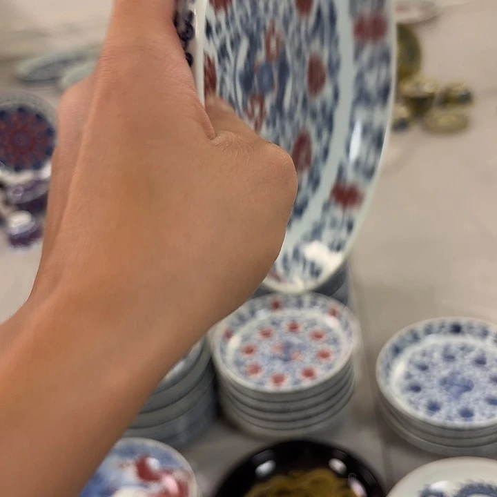 瓷片釉里红缠枝莲大胡乘景德镇