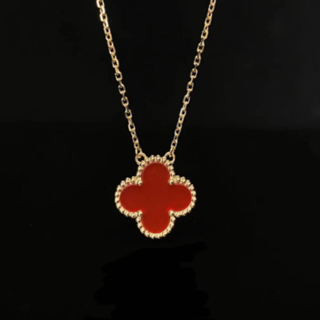 18K金5.2-5.3克瘦花薄款15mm玛瑙玉髓项链时尚项链母亲生日礼物