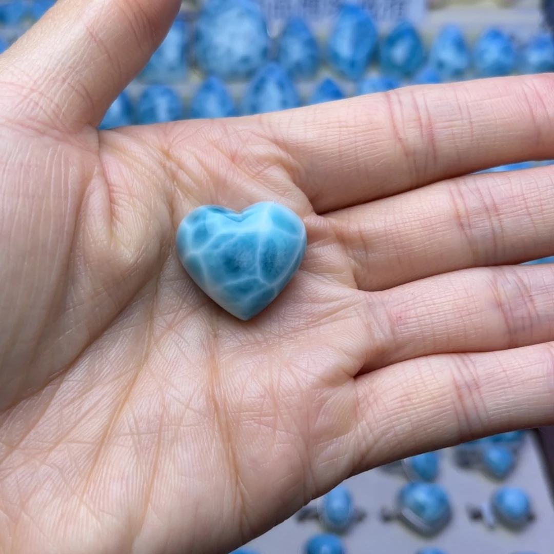 银S925镶嵌针钠钙石（海纹石）珠宝半成品