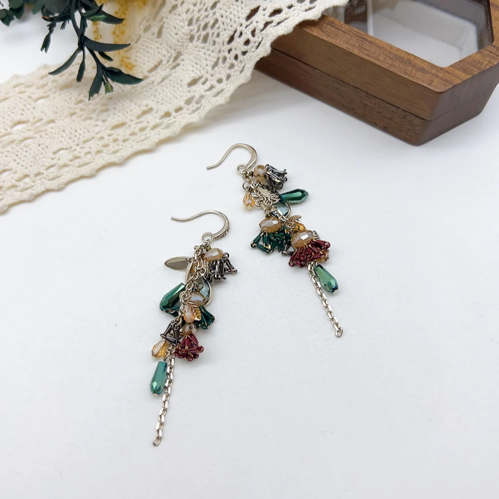 铜合金仿水晶耳饰 03044 好啊商店 复古流苏耳坠