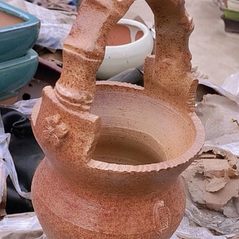 紫砂花盆宽15深14高度25瑕疵