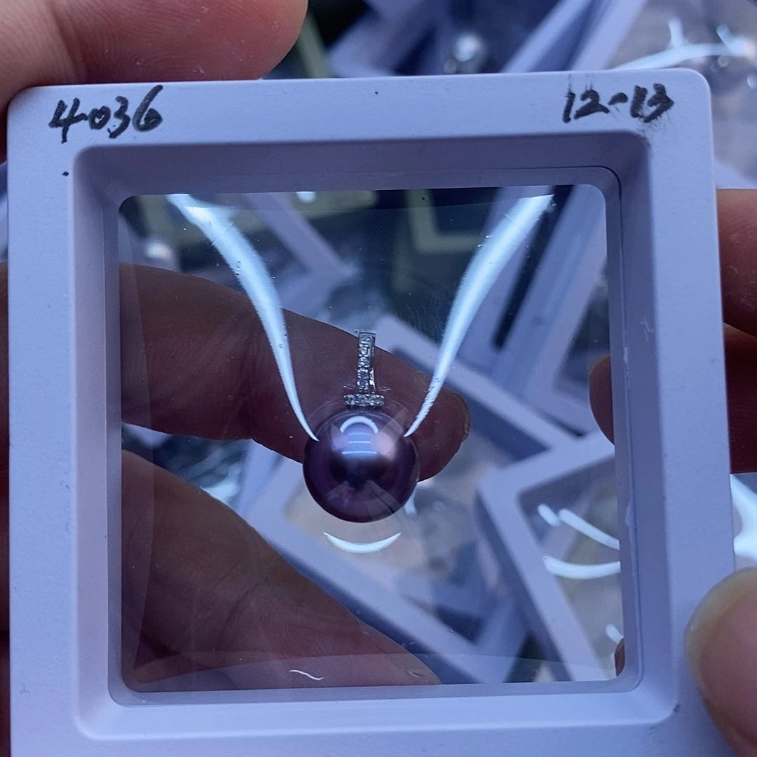 淡水珍珠银S925镶嵌吊坠(不含链)