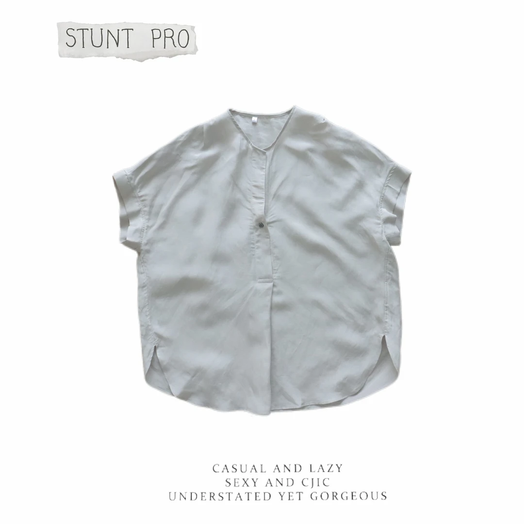 原单 女款夏季百搭浅粉无袖衬衫衬衣1568