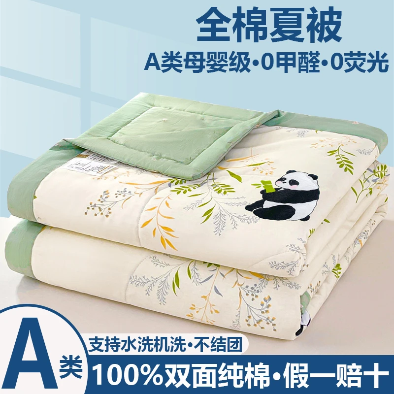 2025新款A类小清新全棉印花夏被纯棉夏凉被学生薄被子
