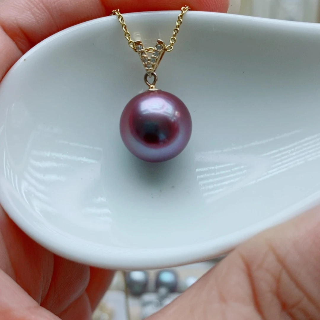 淡水珍珠银S925镶嵌吊坠(赠链)11.9mm