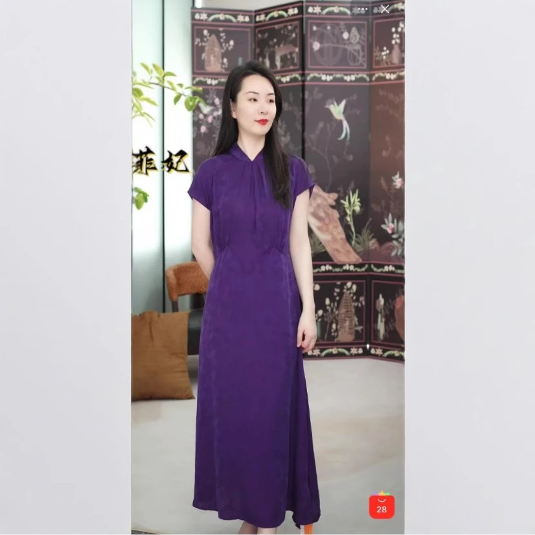 非物遗香云纱花罗连衣裙48278