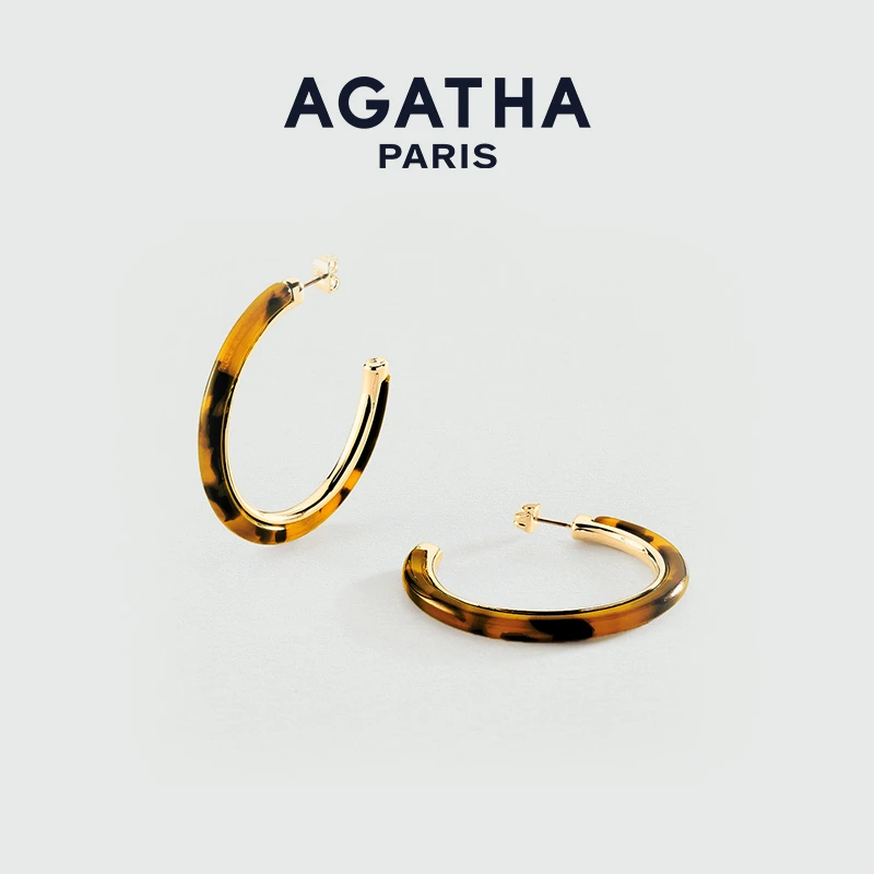 AGATHA 铜合金树脂耳饰 明星同款玳冒耳环小众轻奢恋夏风高级感D商品图