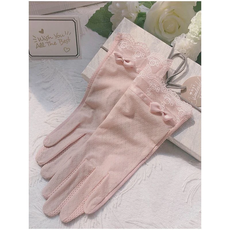 春秋防晒手套夏季薄款女士开车防紫外线骑车电动车冰丝电车夏天薄