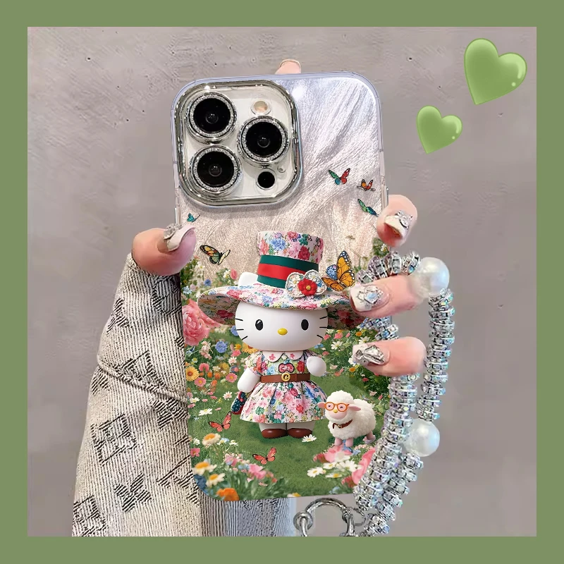 轻奢KT猫手机壳适用于苹果16/华为/oppo/vivo羽纱壳可爱流行潮牌