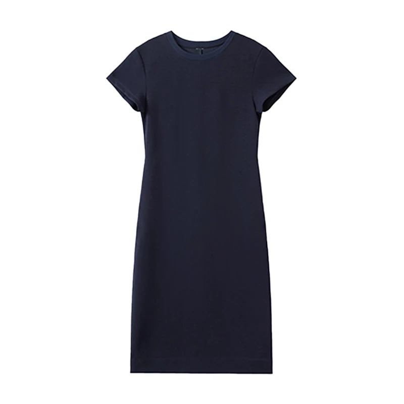 2025夏季新款时尚气质减龄a字中长裙女高级感纯色显瘦百搭连衣裙