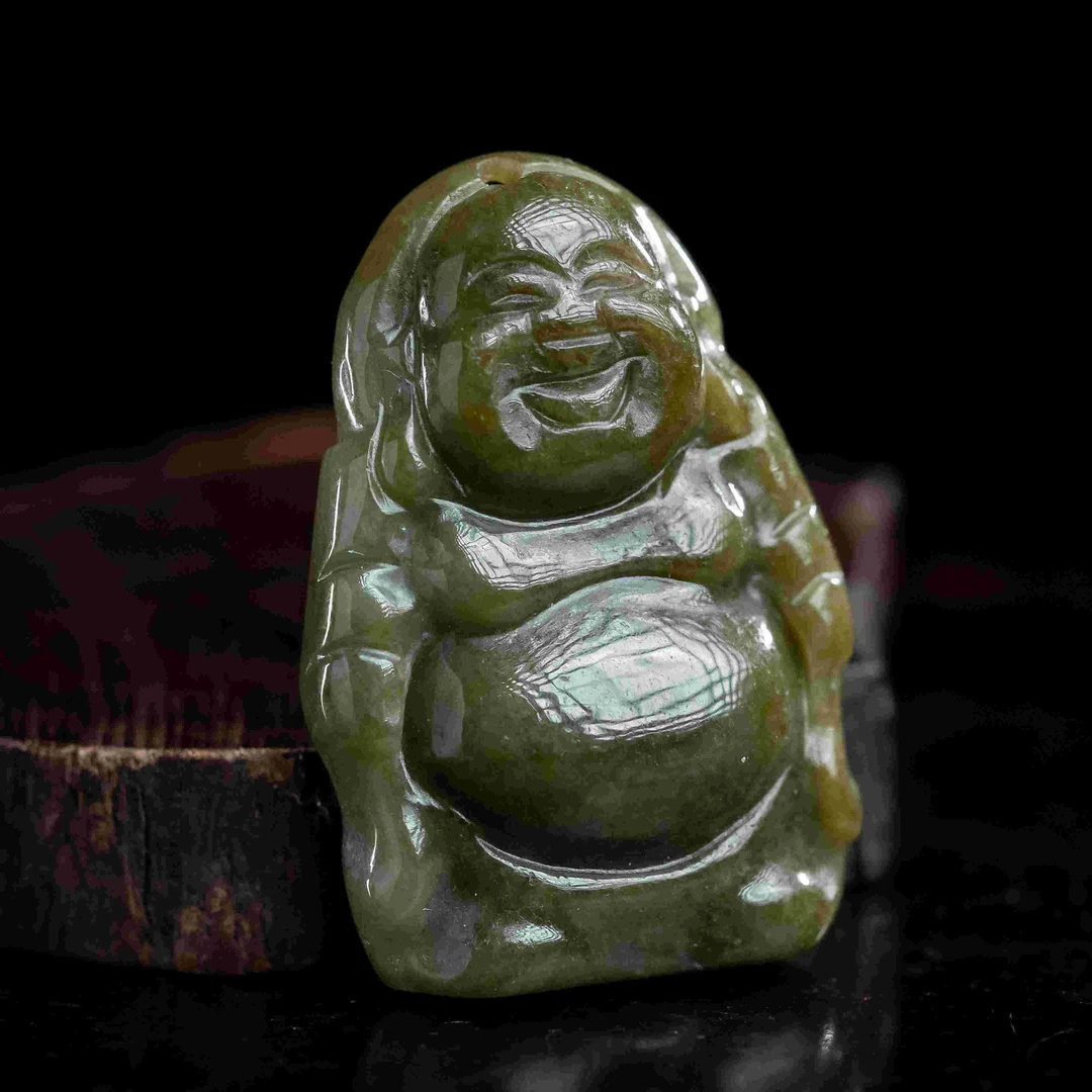 清代天然翡翠弥勒佛-NX