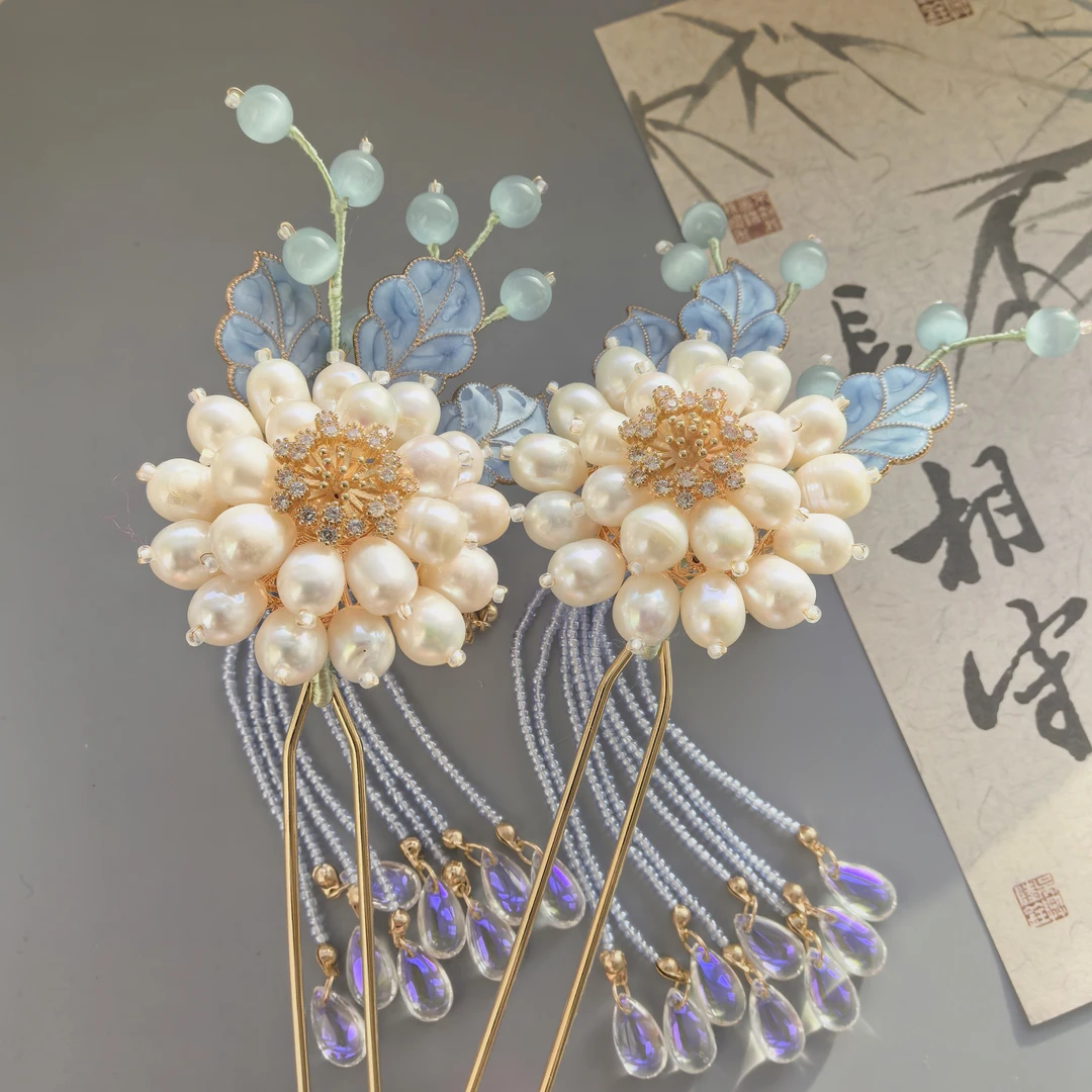 淡水流苏步摇发钗