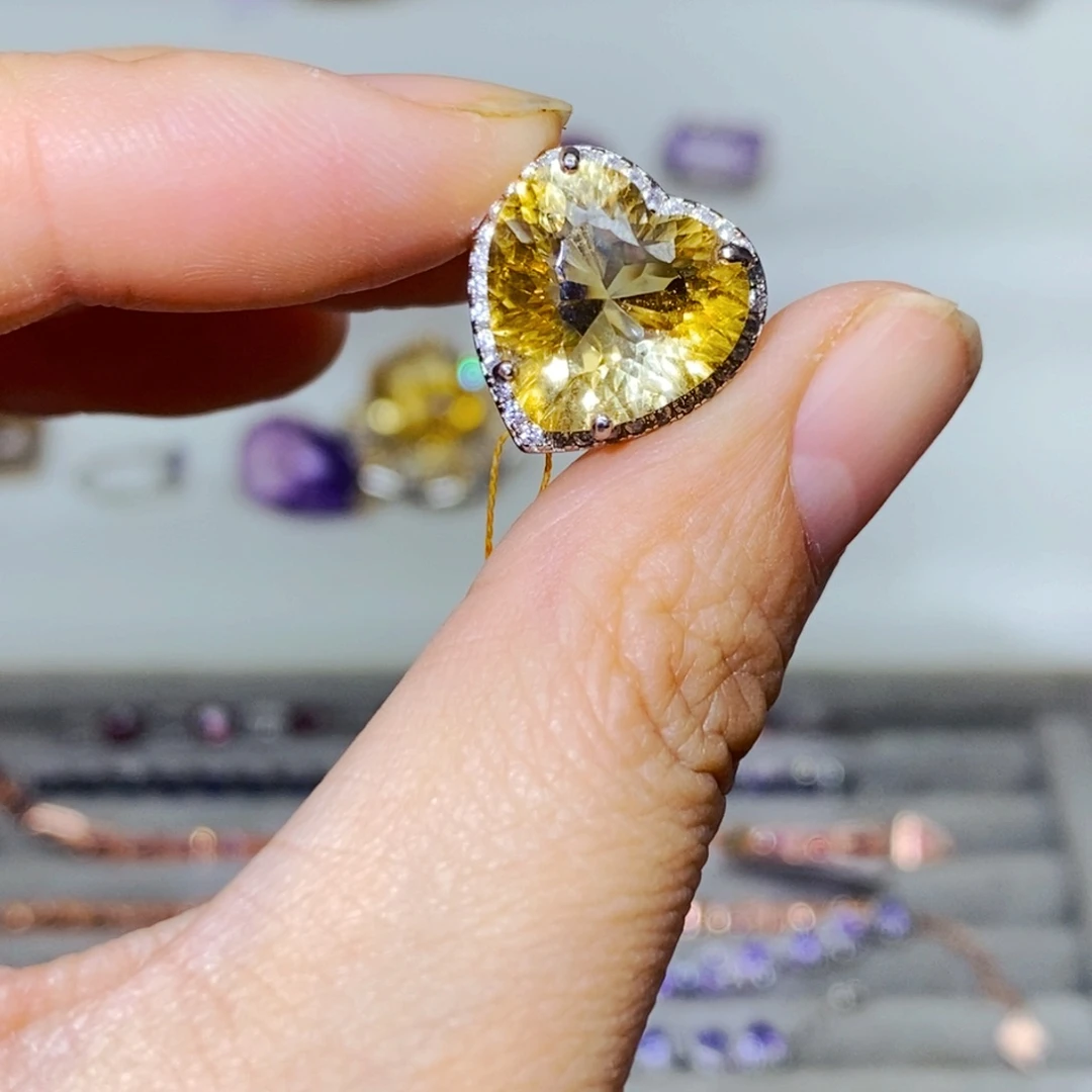 银S925镶嵌戒指黄晶