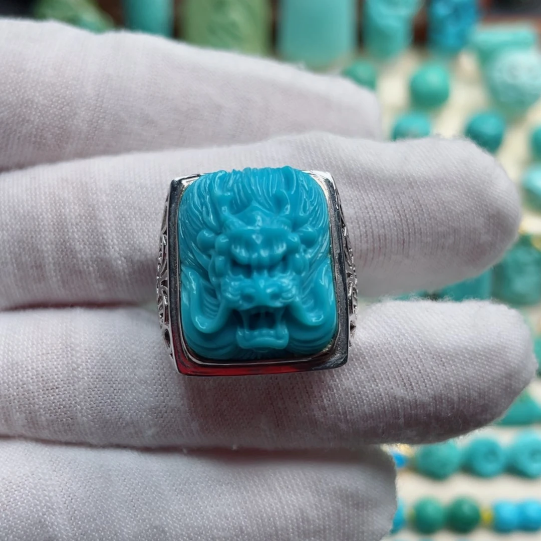 银S925镶嵌绿松石珠宝奇石