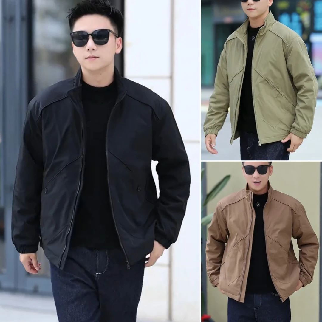 2025秋冬时尚工装立领夹克二棉保暖外套时尚百搭美式宽松休闲棉服