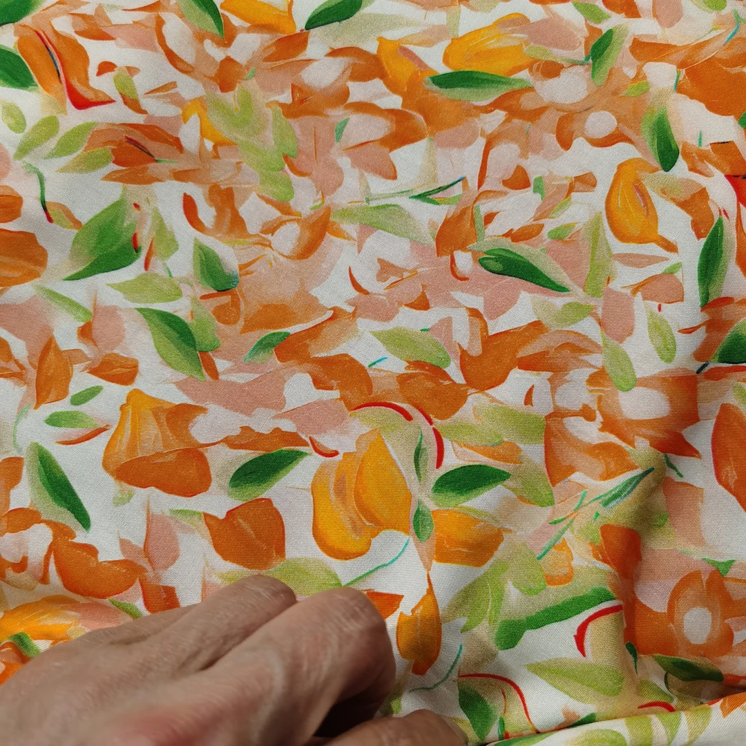 彩云缎布料绿树叶花4.2米布头