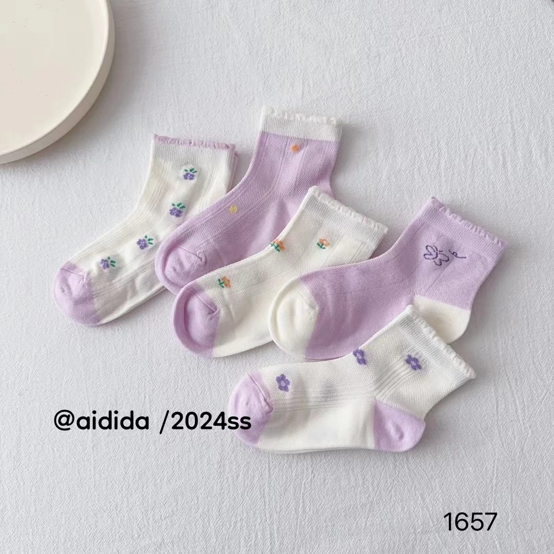 爱嘀嗒夏季新款女宝宝袜子女学生夏薄款透气袜子女孩可爱潮袜
