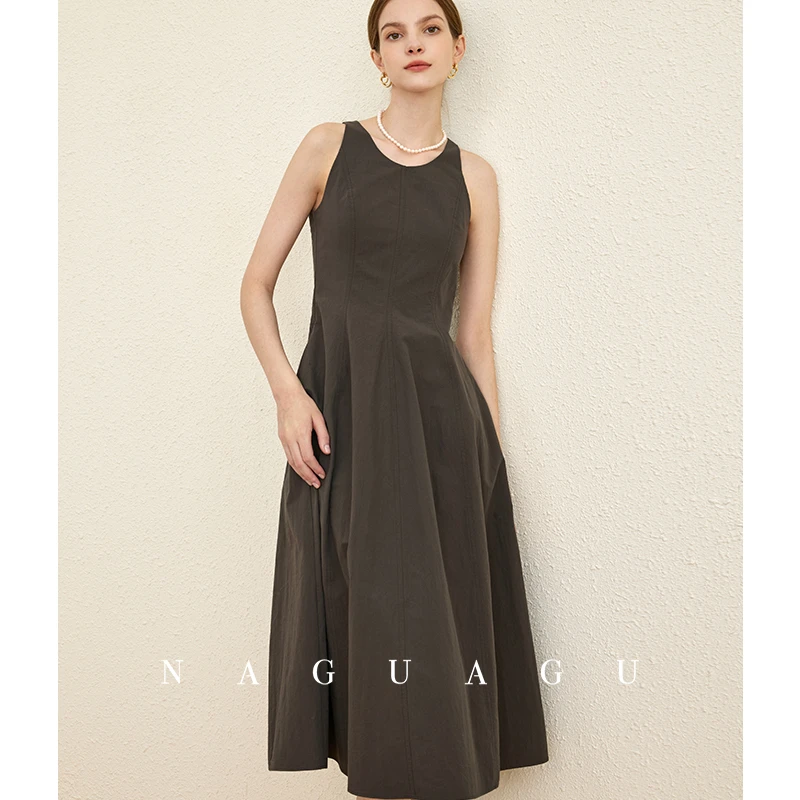 南瓜谷【珍妮花苞裙】甄选肌理棉 简约宽松显瘦无袖连衣裙