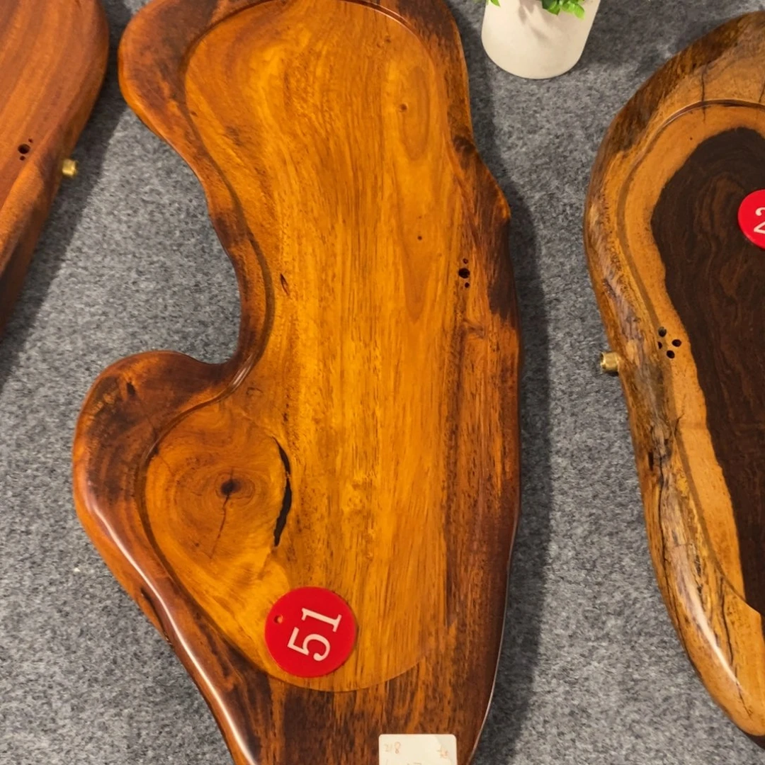 老挝黄花梨随形茶盘64×27