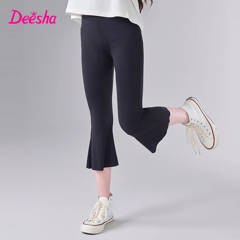 笛莎童装儿童女童中大童弹力舒适瑜伽喇叭裤-7M252C501