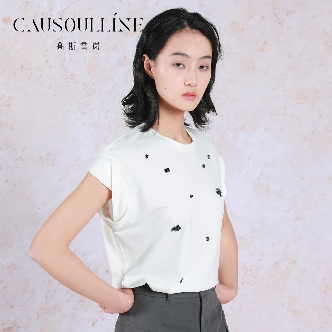 高斯雪岚【夏装新品】设计感气质纯色显瘦洋气上衣衬衫25214071