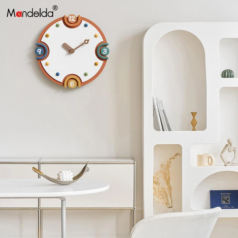 法式奶油风钟表家用客厅现代简约大气挂钟餐厅装饰墙时钟