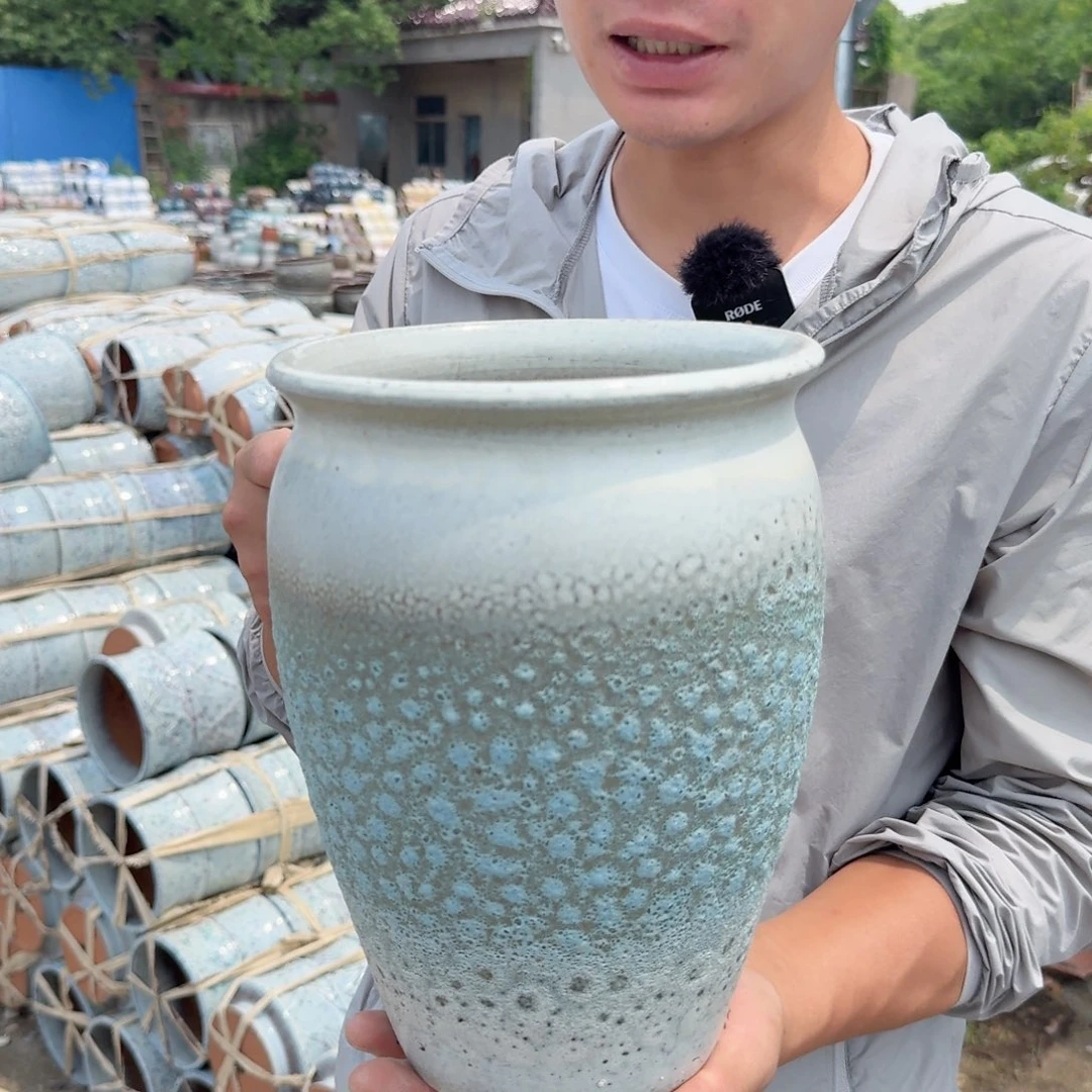 紫砂花盆瑕疵一个老庄泡泡口18高24