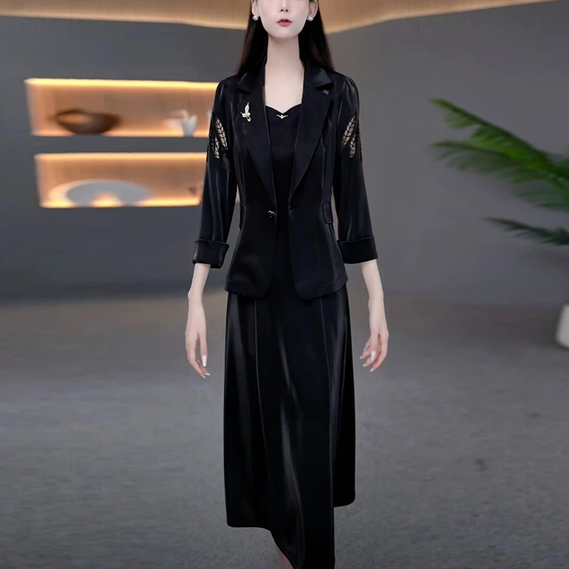 高级感气质秋季小西装裙子套装女装新款爆款洋气显瘦两件套连衣裙