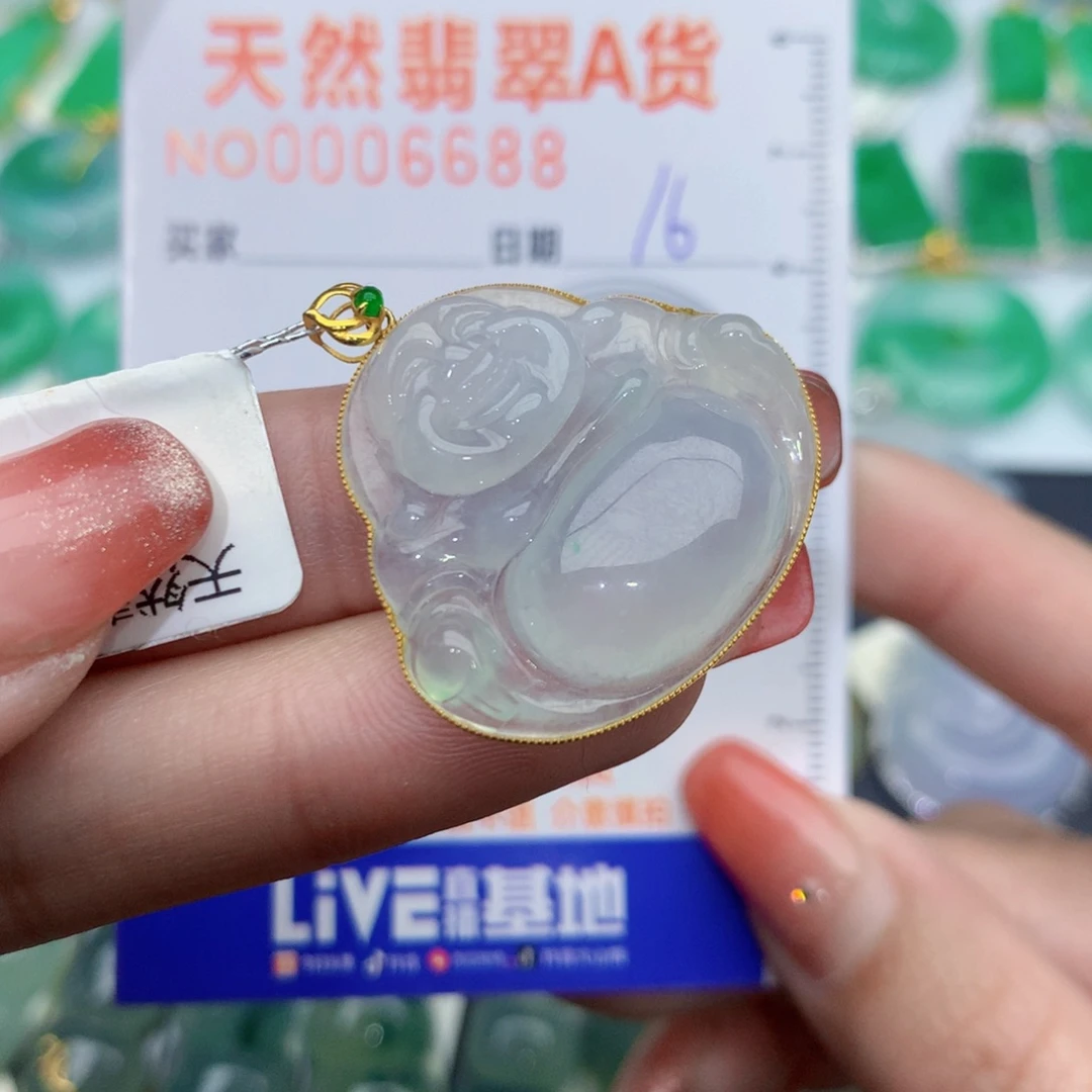 翡翠颈饰18K金镶嵌?***?佛公