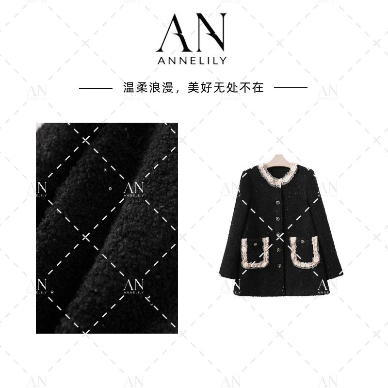 ANNELILY安琪琪【时汐】冬季上新时尚轻奢百搭羽绒外套AW2510060