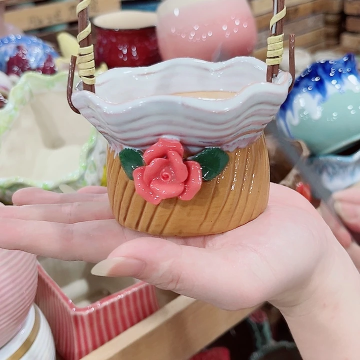 有孔.凑单10元陶瓷花盆发货！