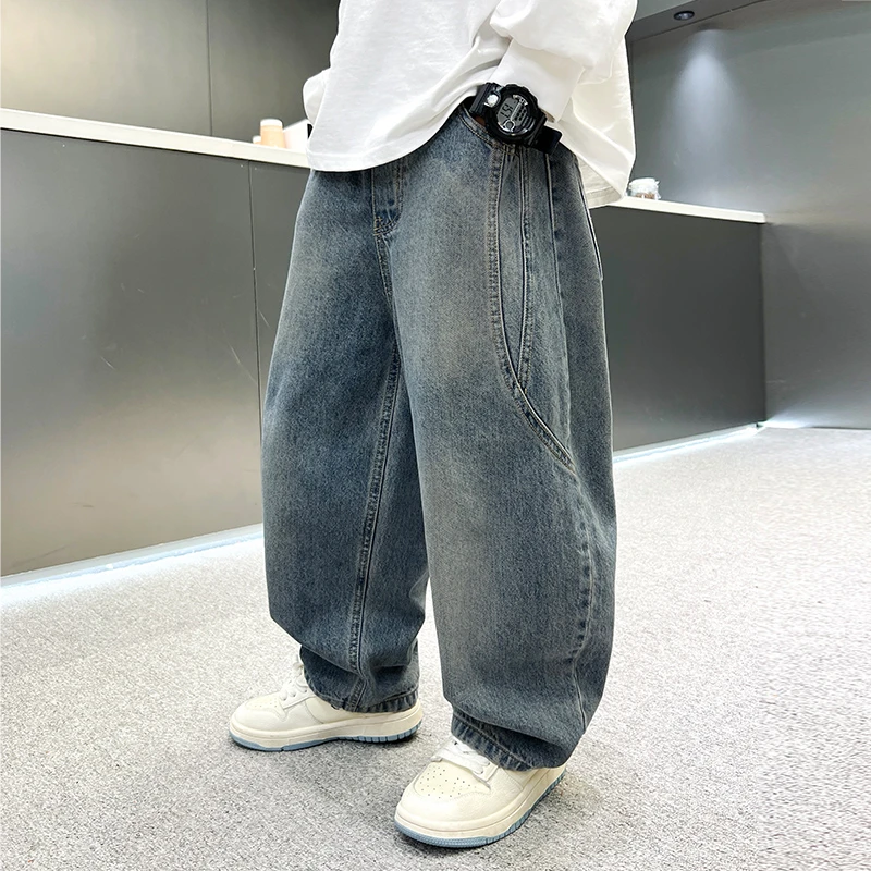 男童春季休闲裤2025新款春装牛仔裤儿童春秋款直筒 A5046