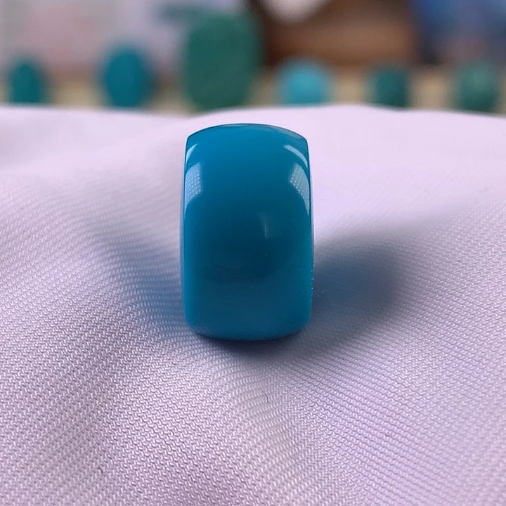 绿松石未镶嵌珠宝奇石14.3mm全品无暇