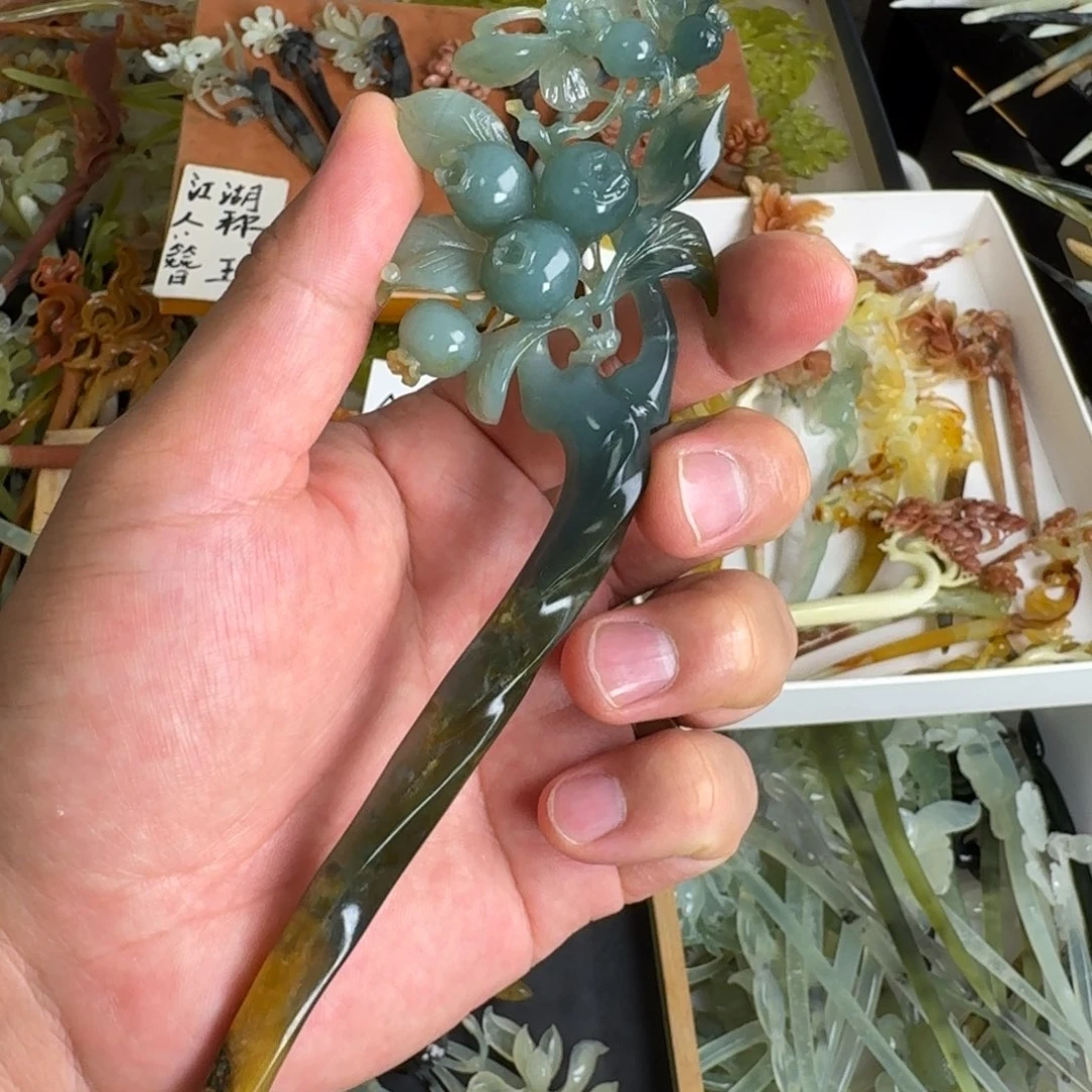 岫玉未镶嵌发饰明君玉簪就是好看