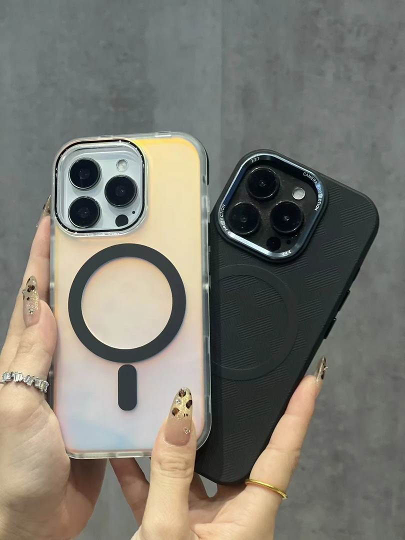 简约素板-专用镭射渐变磁吸适用于/15/14/1316pm手机壳