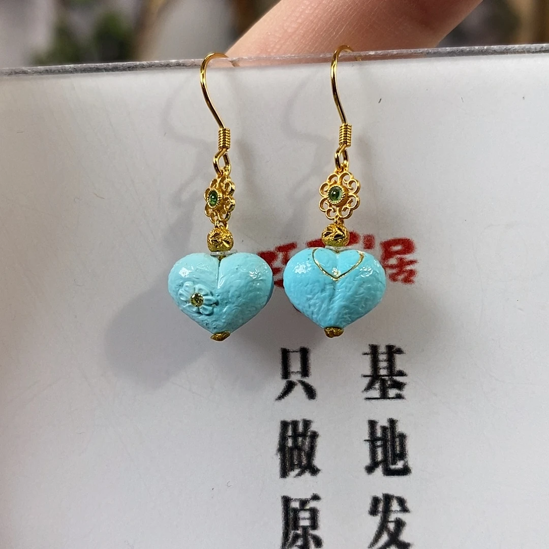 绿松石银S925镀金镶嵌珠宝奇石