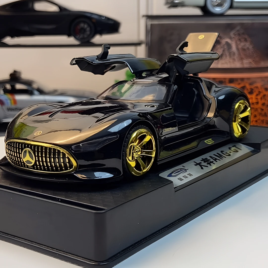 (爆款新品)奔驰AMG-GT合金车收藏观赏摆件汽车模型回力声光