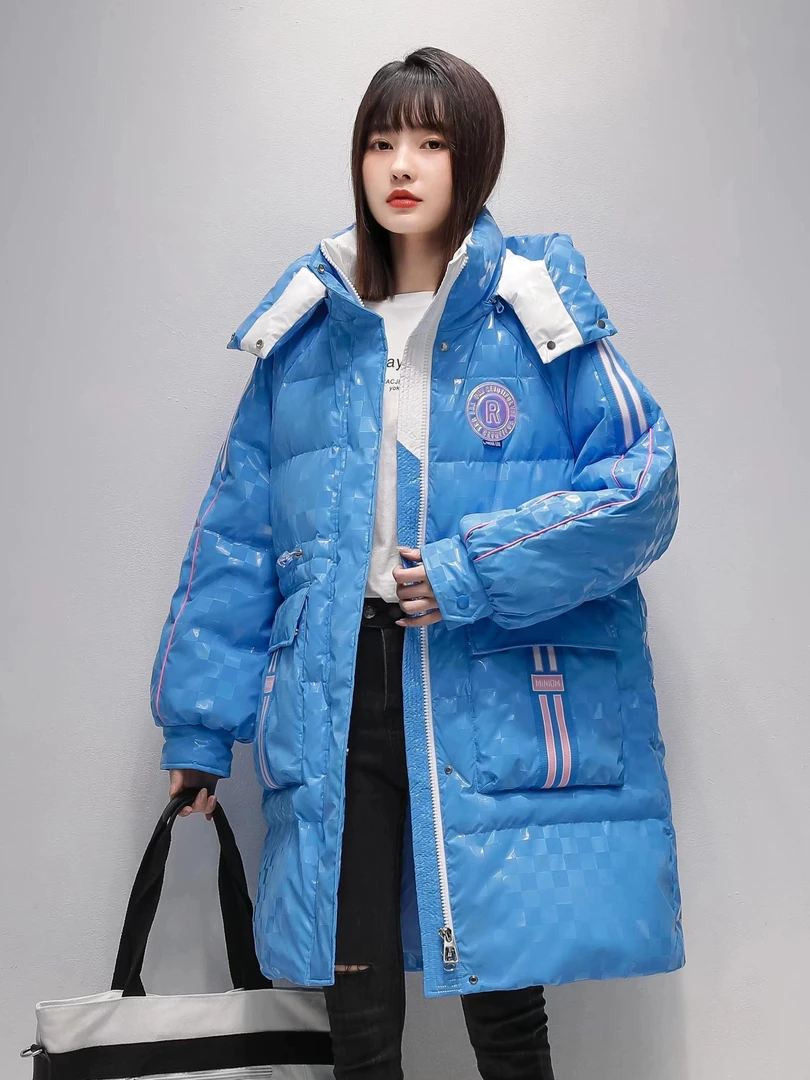 2024年新款中长款连帽潮牌保暖中长款羽绒服T968