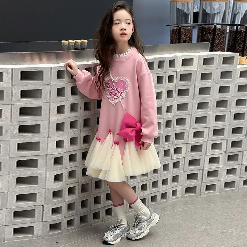 女童春秋韩版卫衣裙子2025新款儿童洋气时髦连衣裙女孩春季公主裙