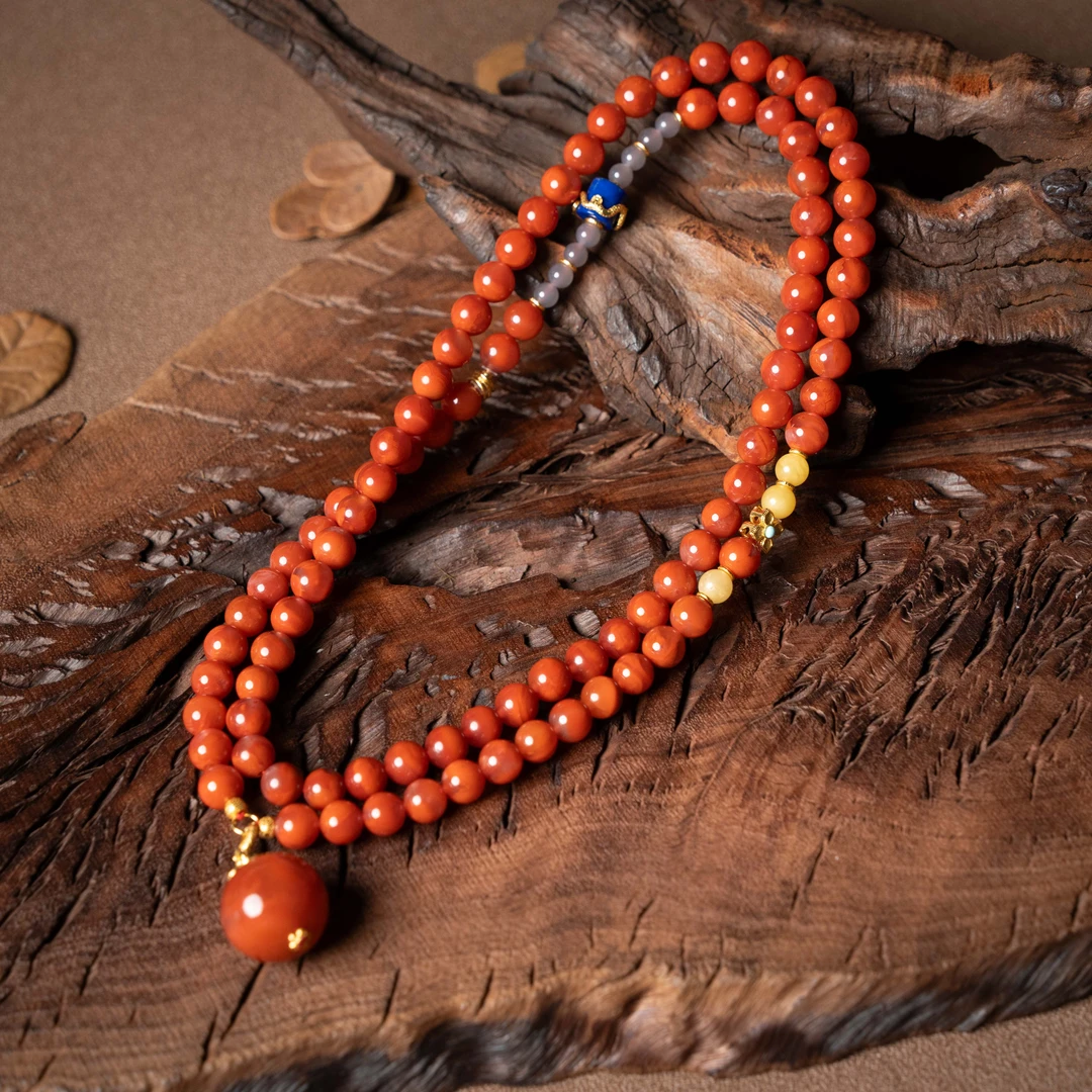 7mm银川料南红DIY项链/19820020999