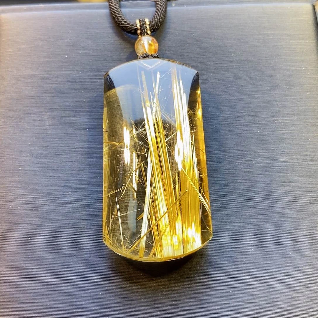 水晶颈饰未镶嵌天然钛晶无事牌吊坠